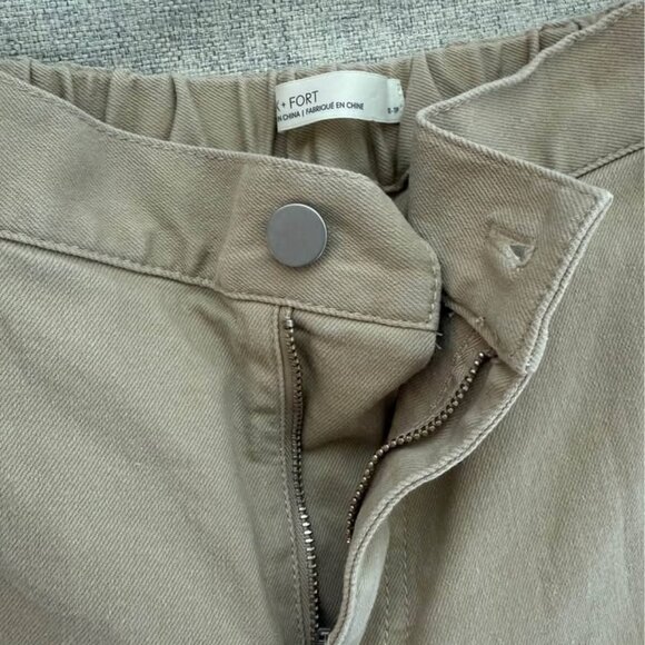 Oak + Fort Twill Wide Leg Light Brown Pant Size XS - Picture 2 of 2